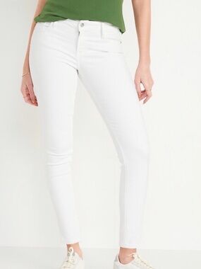 Old Navy Bright White Mid-Rise Rockstar Jeans Size 2 Excellent Condition